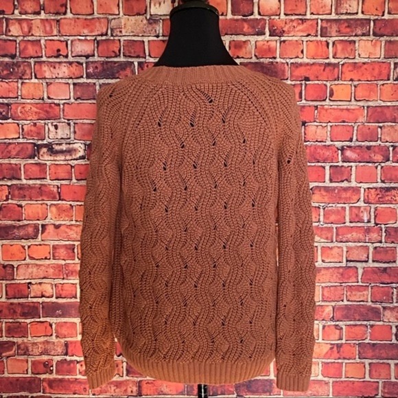 Urban Outfitters Coincidence & Chance Cable Knit Sweater Small Clay/Rust Brown - Picture 5 of 8